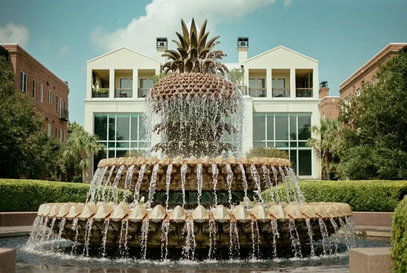 Home with fountain in Charleston, SC